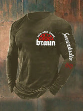 Herren Auch Ohne Sonne Braun 88 Bedrucktes Langarm T-Shirt zartstils